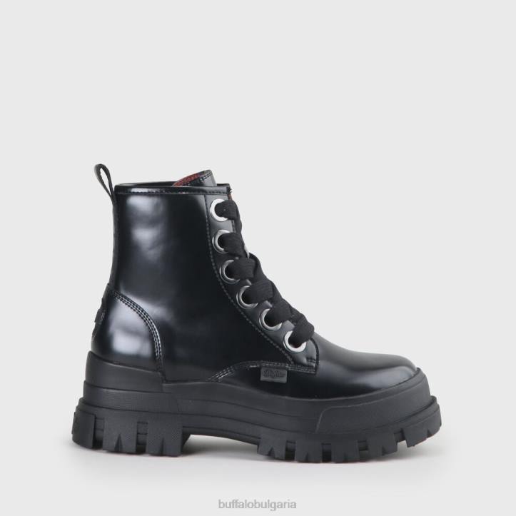 aspha lace up hi bootie flat vegan DRV847 черен Buffalo |ботуши aspha lace up hi bootie flat vegan DRV847 черен Buffalo |ботуши